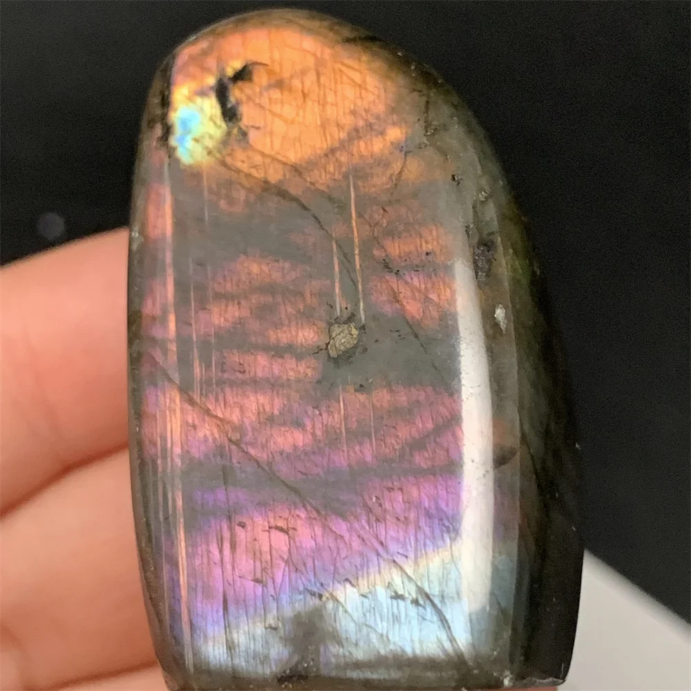 الطبيعية مشرق البرتقال الأرجواني ضوء اللابرادوريت العينات المعدنية الدائمة الأزرق الأصفر الوردي ضوء لابرادور الحلي شفاء الخرز #1