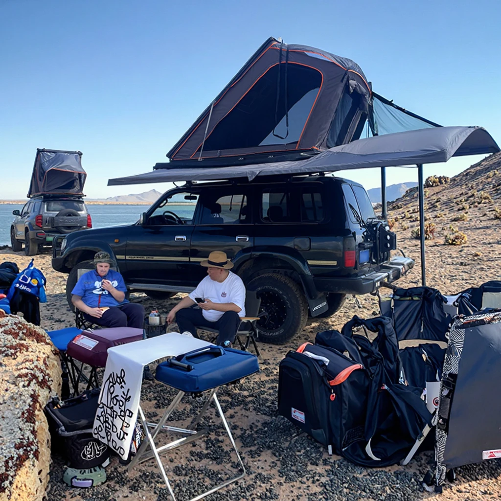 

Waterproof Hard Shell Aluminum Alloy Outdoor Adventure Oxford Fabric Car Camping Rooftop Tent Four-Season Quick Setup