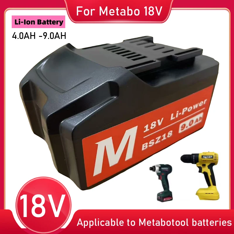 

18V 4.0-9.0Ah Battery For Metabo Cordless Power Tools Drill Driver Wrench Hammer Grinder for Metabo 18V Battery Newly Upgraded