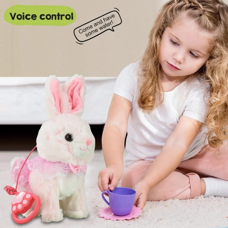 유아 크롤링 학습을위한 전기 애완 동물 플러시 장난감 말하기 걷기 시뮬레이션 어린이를위한 동물 인형 동반자 재미있는 선물 15UB