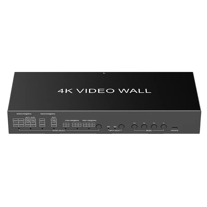 4K@60Hz HDMI 2.0 Video Wall 2x2,1x2,1x3,1x4,2x1 HDMI 2.0 TV Wall Output Self-adaptive L/R Audio Output IP/RS232 Control