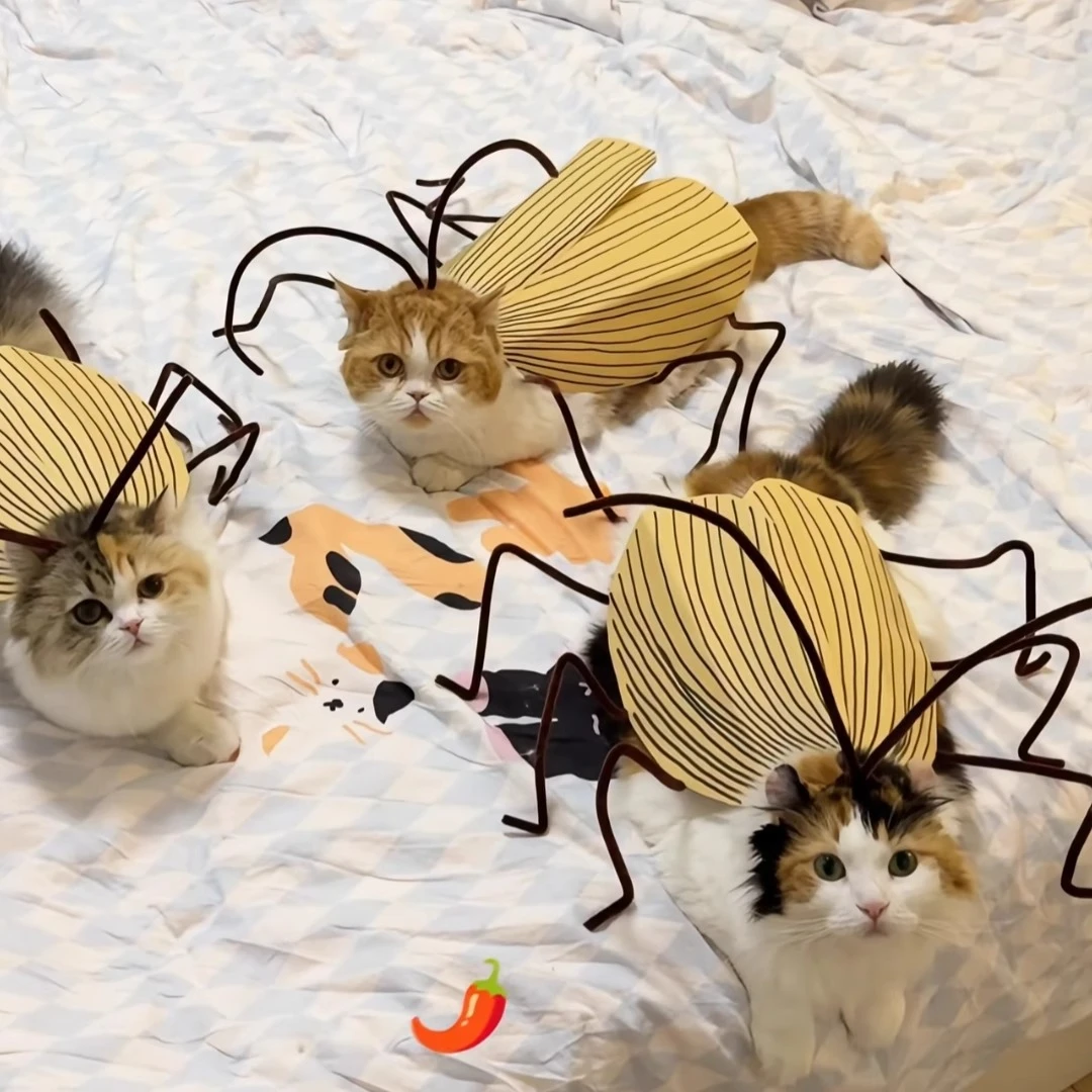 

Pet Halloween Costume Dog Creative Fabric DIY Material Bag Cockroach Cat Funny Hair Accessories Manual Twist Stick Props