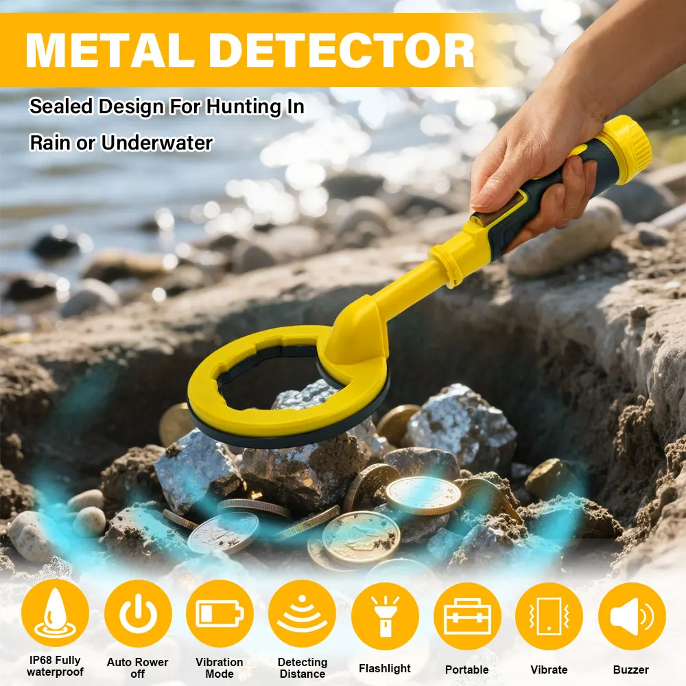 

2 in 1 Underwater Metal Detector with Pulse Induction Technology - Waterproof Diving Treasure Search Machine with 60m Depth