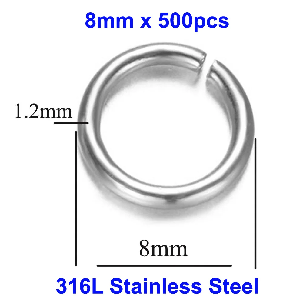 100-3000 stuks 18k goud vacuüm geplateerd 316L roestvrij staal open jump ring kreeftgesp groothandel ketting maken DIY sieraden