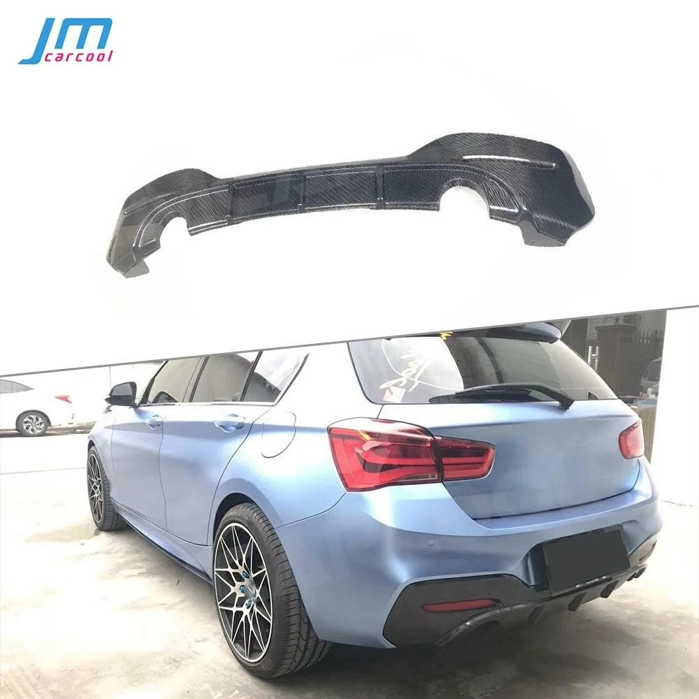

For BMW 1 Series F20 M135i M Sport 2016 -2018 Rear Bumper Lip Diffuser Carbon Fiber Fins Shark Style Rear Hugger Cover FRP