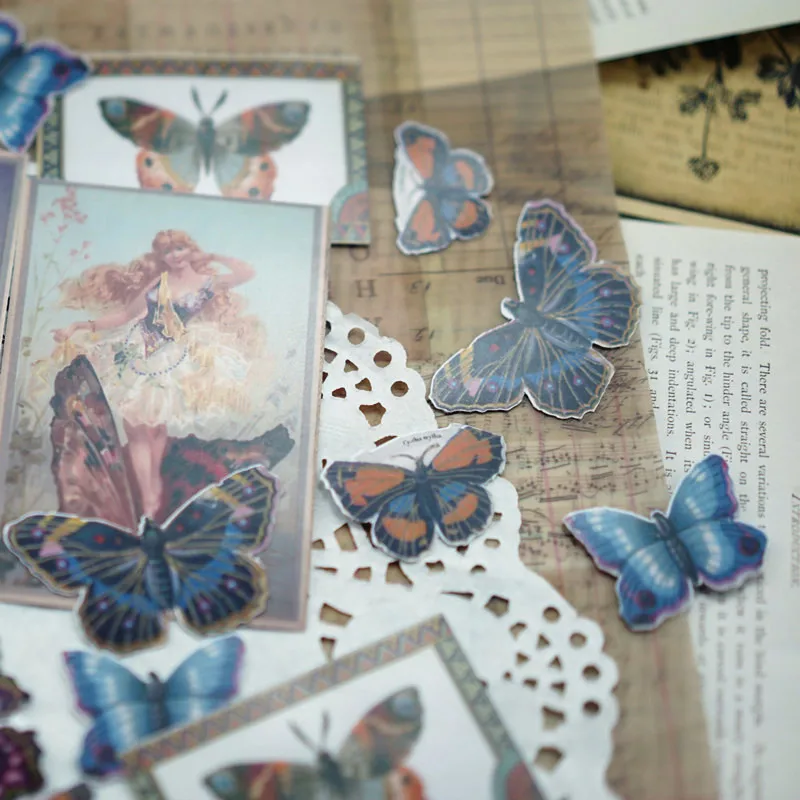 17 pçs borboleta beleza adesivos artesanato e scrapbooking adesivos livro estudante etiqueta decorativa diy papelaria