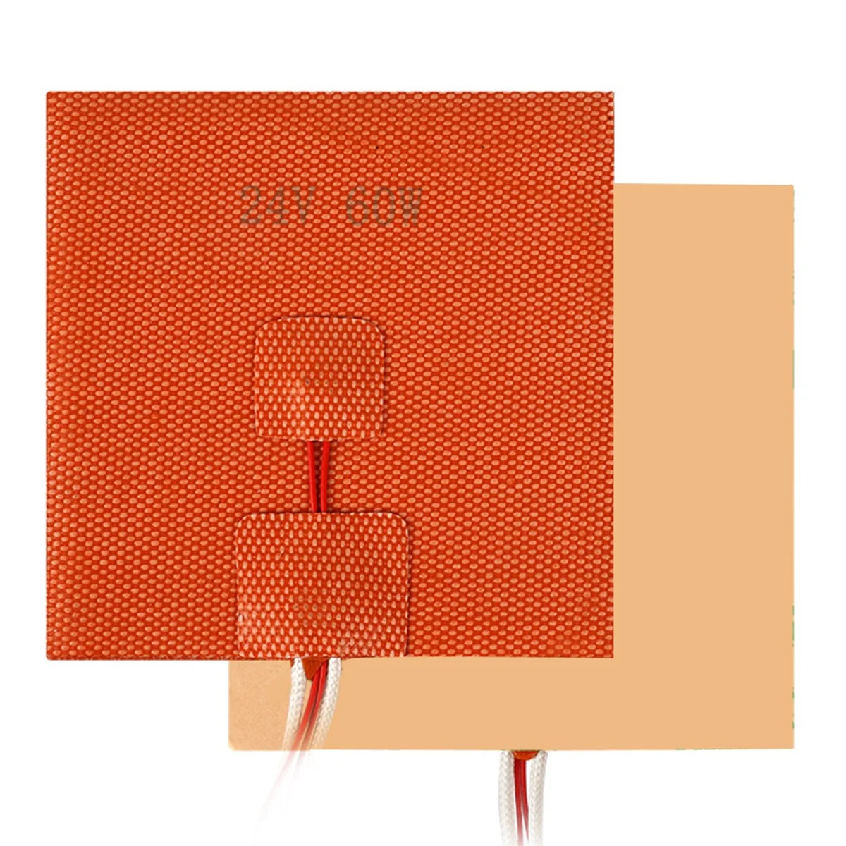 100x100MM 3D Printer Silicone Heater Pad Fiberglass Cloth 3D Printer Heated Bed 24V 60W 60cm Cable Length