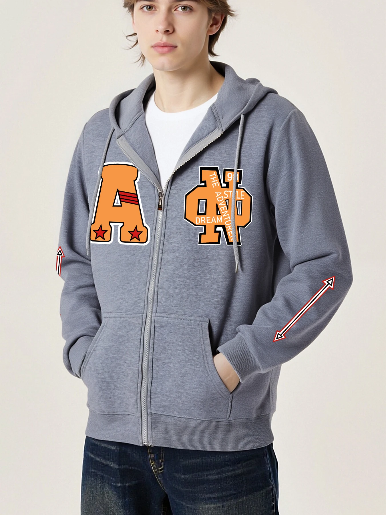 

Мужские куртки на молнии с принтом в стиле приключений 98, повседневная уличная одежда в стиле ретро, осенняя свободная толстовка с капюшоном, флисовая мужская универсальная спортивная одежда