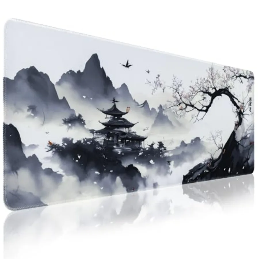 

Large Mouse Pad, Japanese Desk Mat with Stitched Edges, XL Anime Gaming Mouse Pad, Non-Slip Long Mousepad for Desk Office Home,