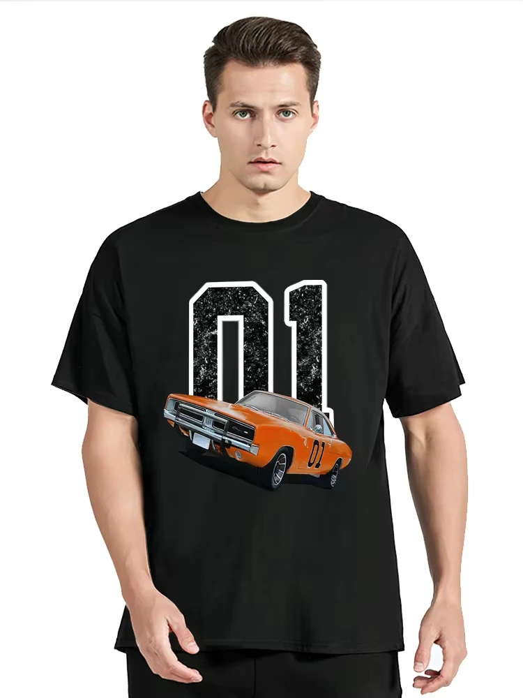 General Lee Charger Paul Kuras Man T-shirt Car Moto Tees Oversized Cotton Tshirt Casual Streetwear Tops Fitness Graphic T Shirt