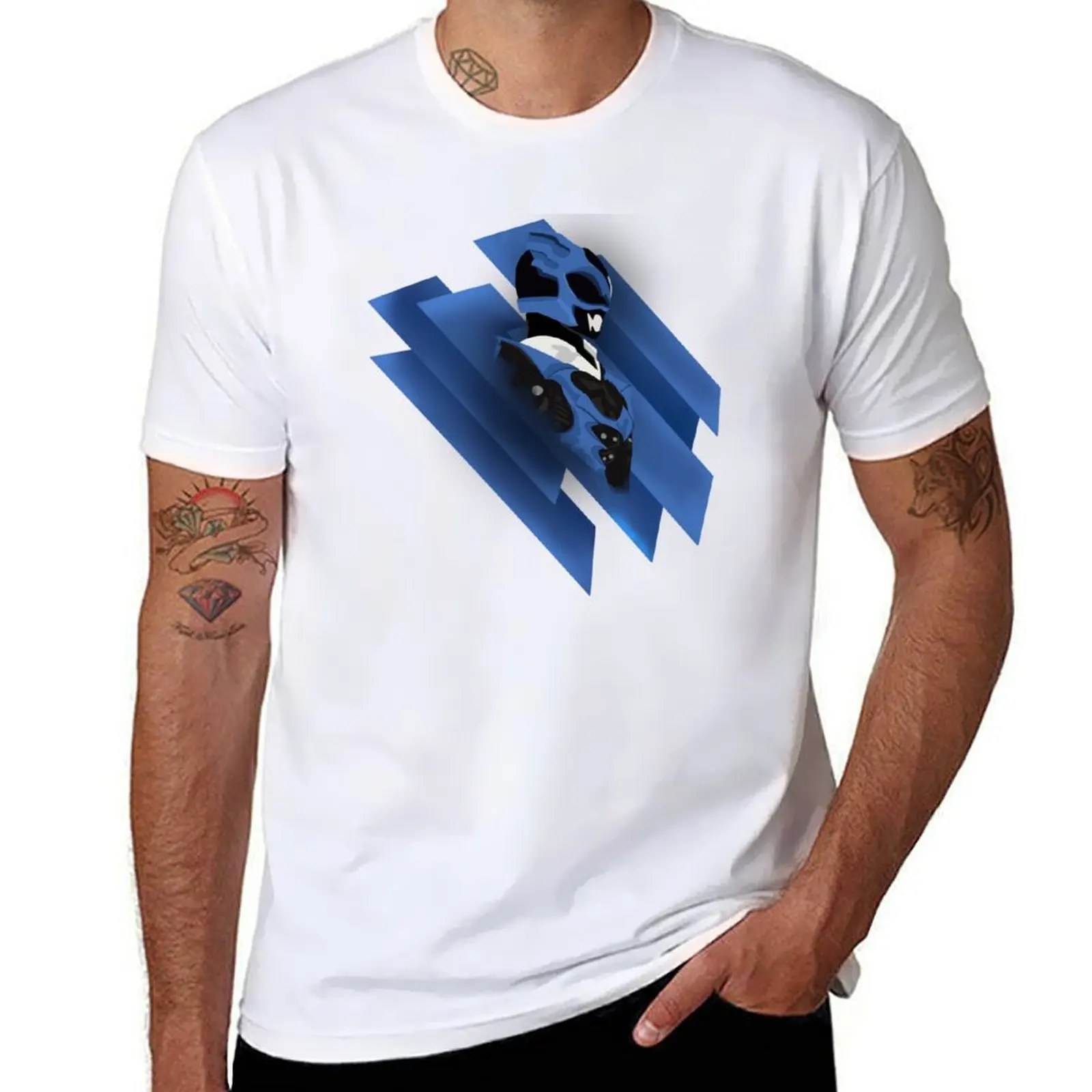 

Blue Psycho Ranger T-Shirt t shirt for man 100 percent cotton t shirts for man graphic funny T-Shirt
