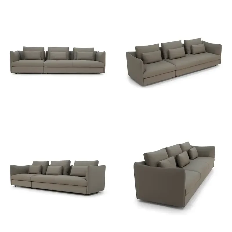 for Modern Simple Square Leather Combination Sofa Set Low-key Luxury Straight Home Hotel Villa Apartment Living Room