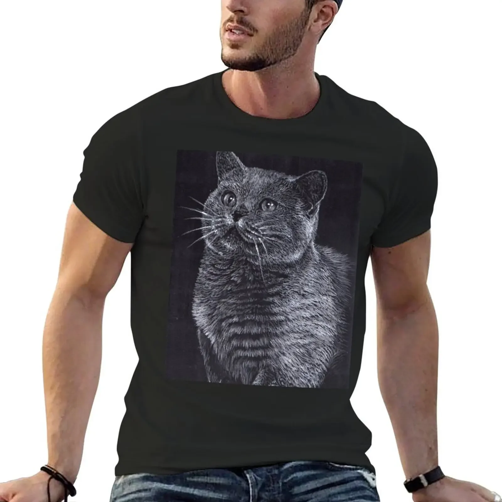 

British Shorthair Cat T-Shirt anime stuff oversized oversized graphic tee mens t shirts top quality