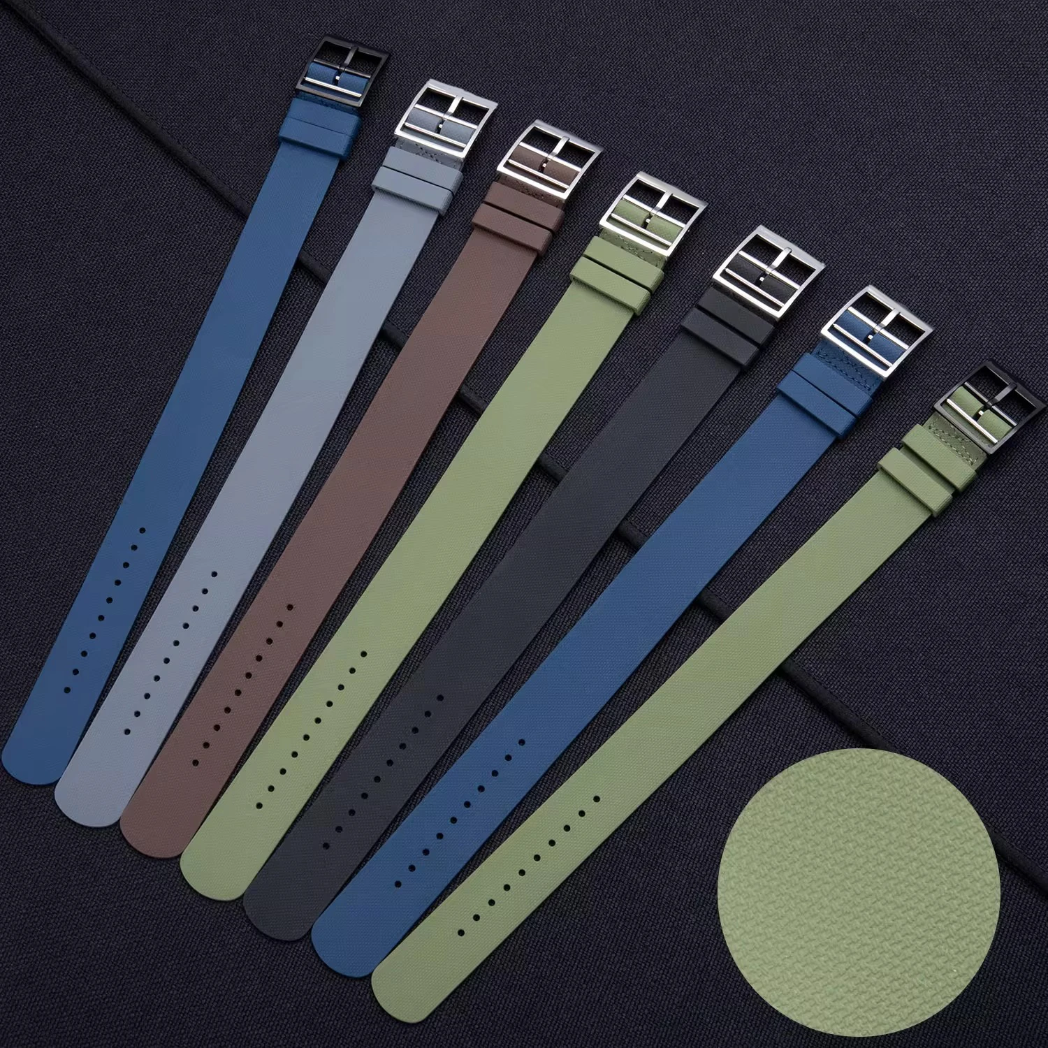 Universelles Fluorkautschuk-Uhrenarmband, 20 mm, 21 mm, 22 mm, wasserdicht, superweich, FKM-Gürtel-Uhrenarmband