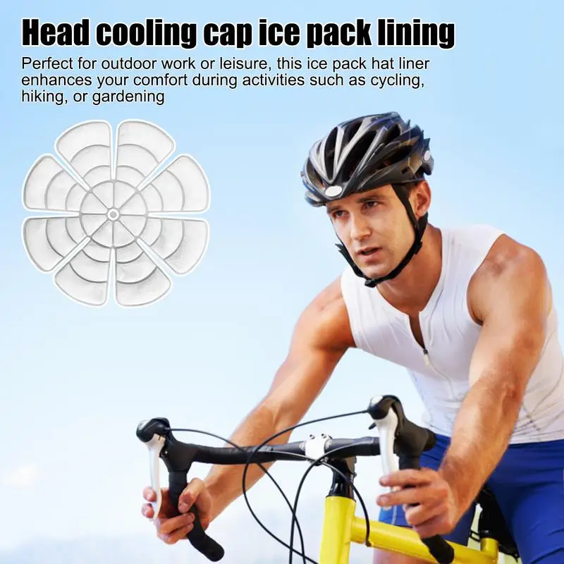 Cooling Hard Hat Inserts Multifunction Hard Hat Cooling Pad Relieve Heat Riding Head Cooling Hat Ice Pack Liner Hard Hat Cooler