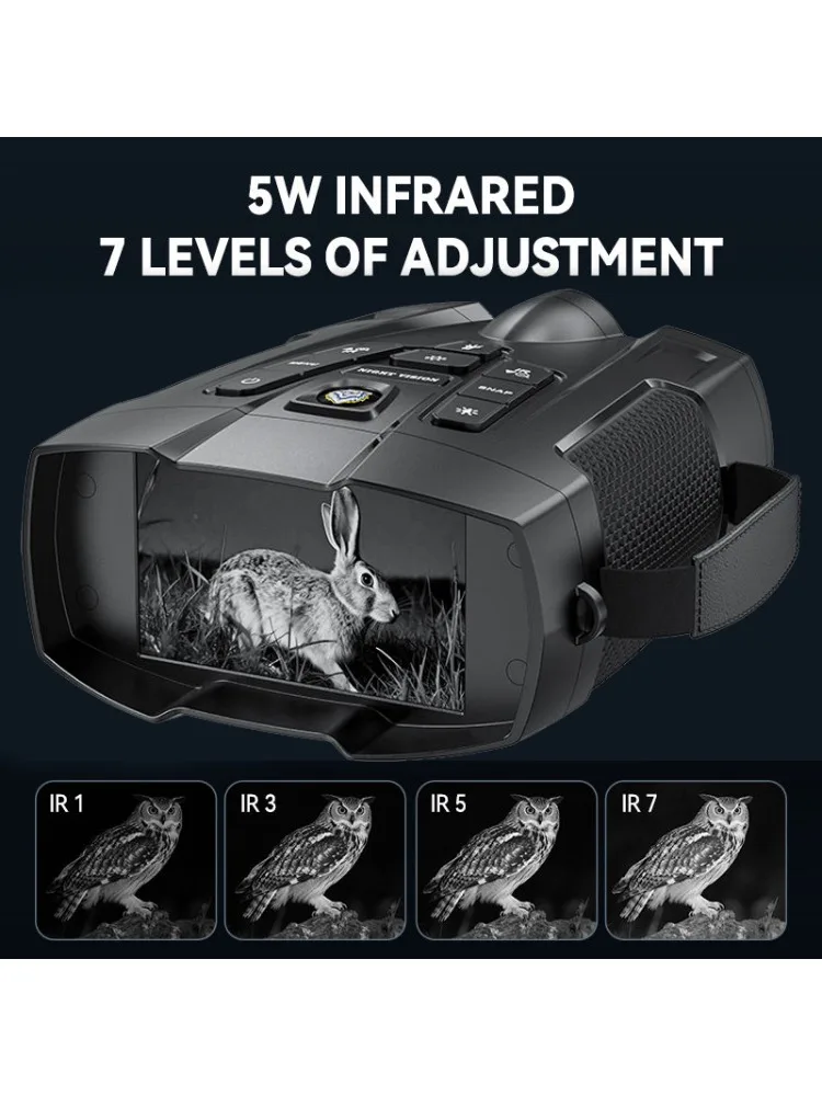 Jumelles de vision nocturne 4K, zoom numérique 10x, vision nocturne infrarouge à 7 niveaux, lampe torche tactique, équipement d'observation de la chasse
