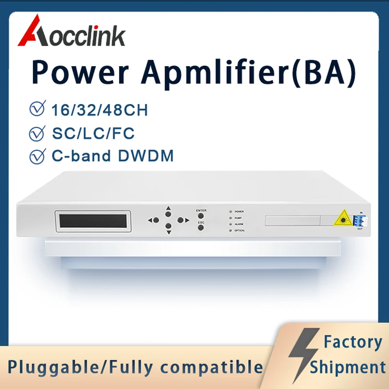 

EDFA BA power amplifier Optical Power Amplifier C-band DWDM System; CH16/CH32/CH48 30dBM Gain; DC+AC Power