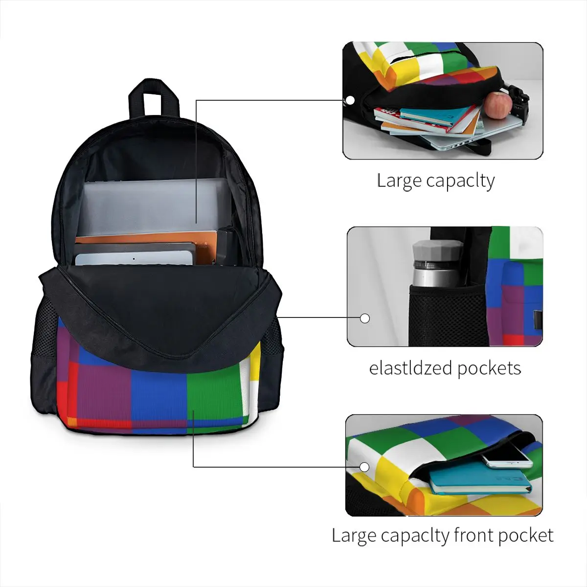 Mochila escolar de dibujos animados para niños y niñas, bolsa de hombro de gran capacidad, Wiphala