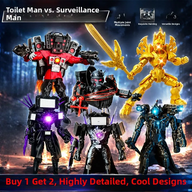 タイタンtvキャラクター3dプリントトイレマンvsモニターマンおもちゃスパイダーサウンドアストロノミカルドミネーターコレクタブルモデルスタティックフィギュア