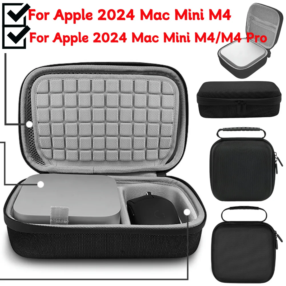 Hard Case For Apple 2024 Mac Mini M4 Mouse & Cable EVA Storage Bag Organizer Case Carrying Case for Apple 2024 Mac Mini M4 Pro 