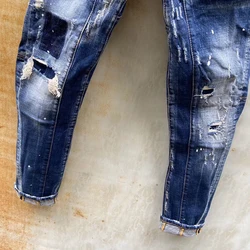 STARBAGS-Jean Slim Déchiré Stretch pour Homme, Pantalon Simple, Resilience ny, Design poumons, Processus de Déchirure, Nouvelle Collection, T121