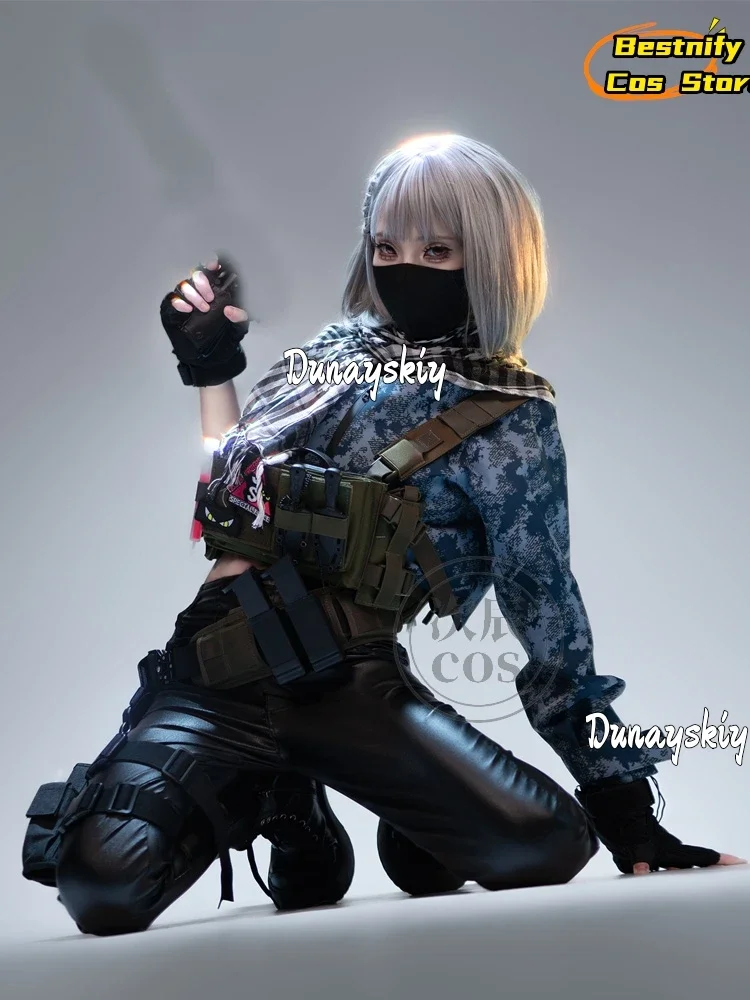 أزياء كوسبلاي جيم دلتا فورس ماي شياوين التأثيرية تكتيكات القوات الخاصة سببو للجنسين الزي هاكر مخلب لعب الأدوار شعر مستعار حذاء S