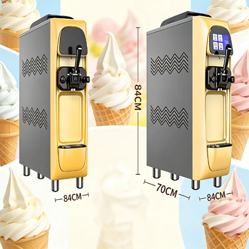 Automatic Mini Soft Serve Ice Cream Machine Touch Screen Yogurt   Milk Compatible New High Productivity Single Flavor Maker