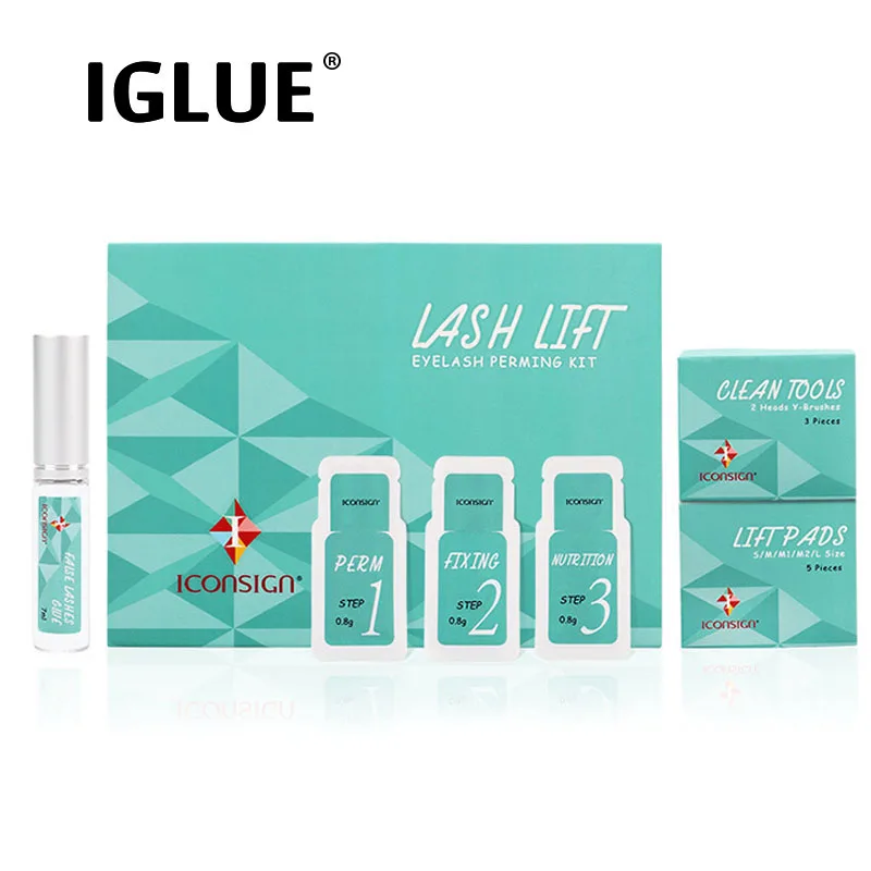 

IGLUE High Quality Eyelash ICONSIGN Lash Green Lift Kit Set Fake Eyelashes Curler Perm Kit Women Makeup Tool Beauty Supplies