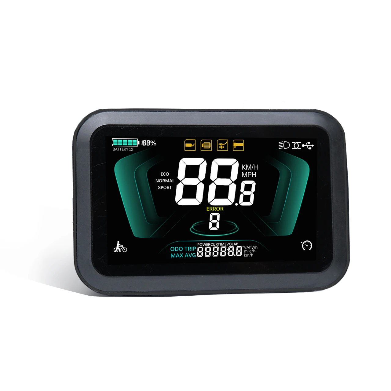 YOLIN-61F Electric Bike LCD Display | 24V/36V/48V E-Bike Meter With PAS, Speed, Odometer & Error Code