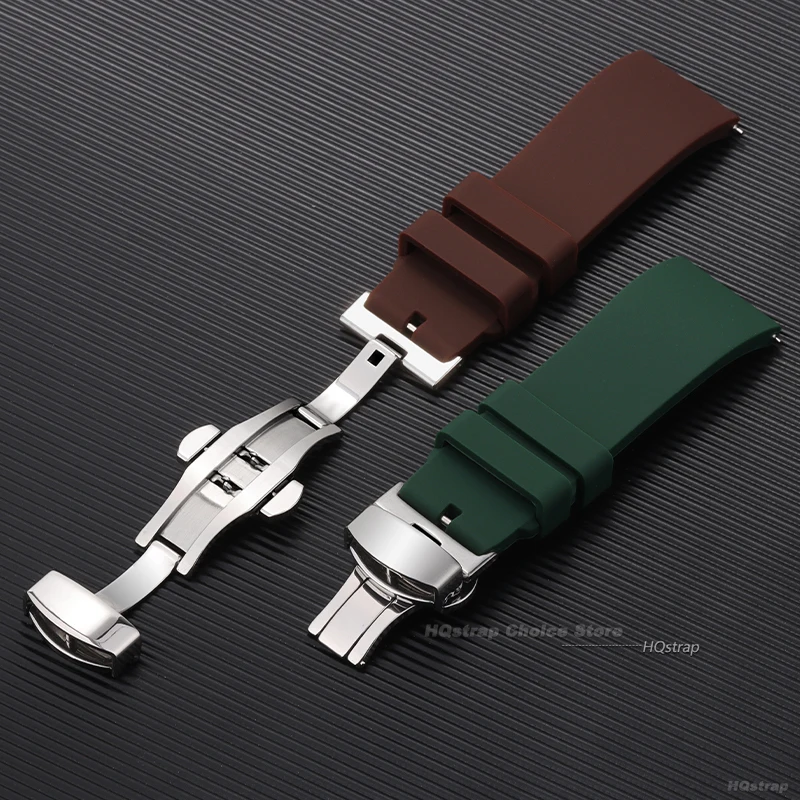 Универсальный резиновый ремешок для часов Rolex с застежкой-бабочкой 18 мм 19 мм 20 мм 22 мм 24 спортивный водонепроницаемый силиконовый ремешок для браслета Seiko