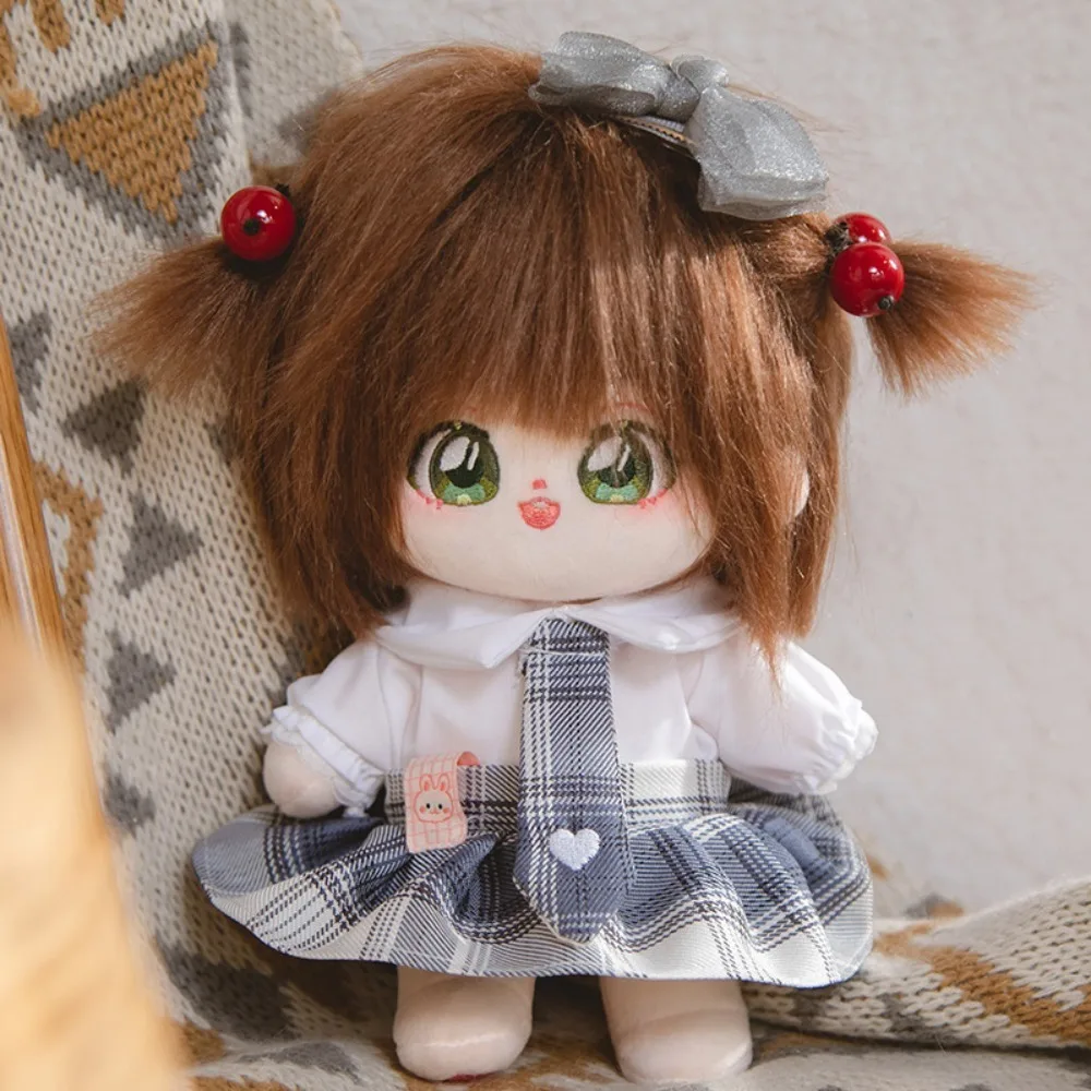 

Плиссированная юбка, 20 см, хлопковая кукольная одежда, платье, заколка для волос с бантом, хлопковая кукольная одежда, мини-одежда для кукол Лолиты, аксессуары для кукол