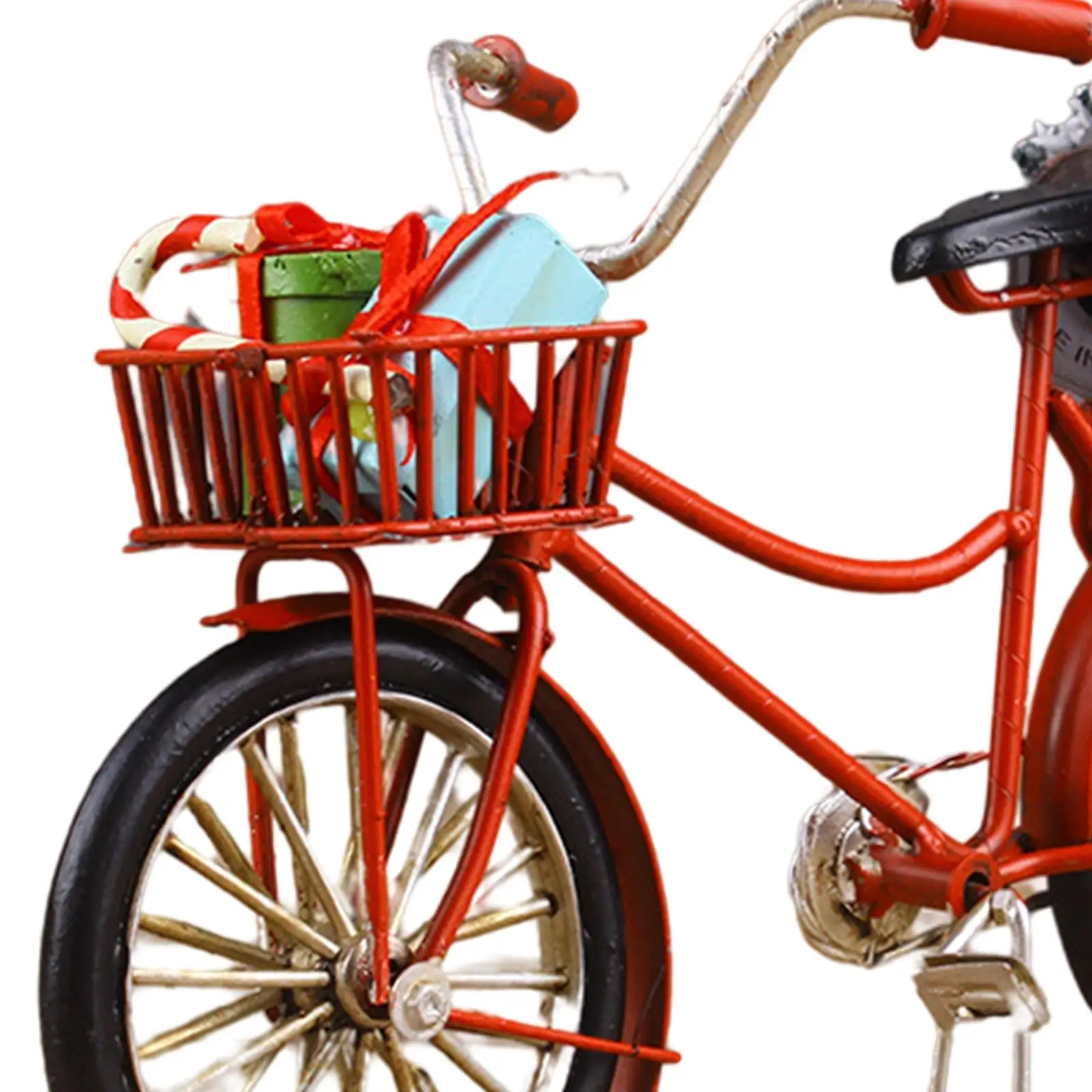 Veículos de mountain bike escala 1:10, bicicleta de dedo com caixa de presentes, modelo de casa de bonecas, quarto, escritório, decoração de mesa, brinquedos infantis