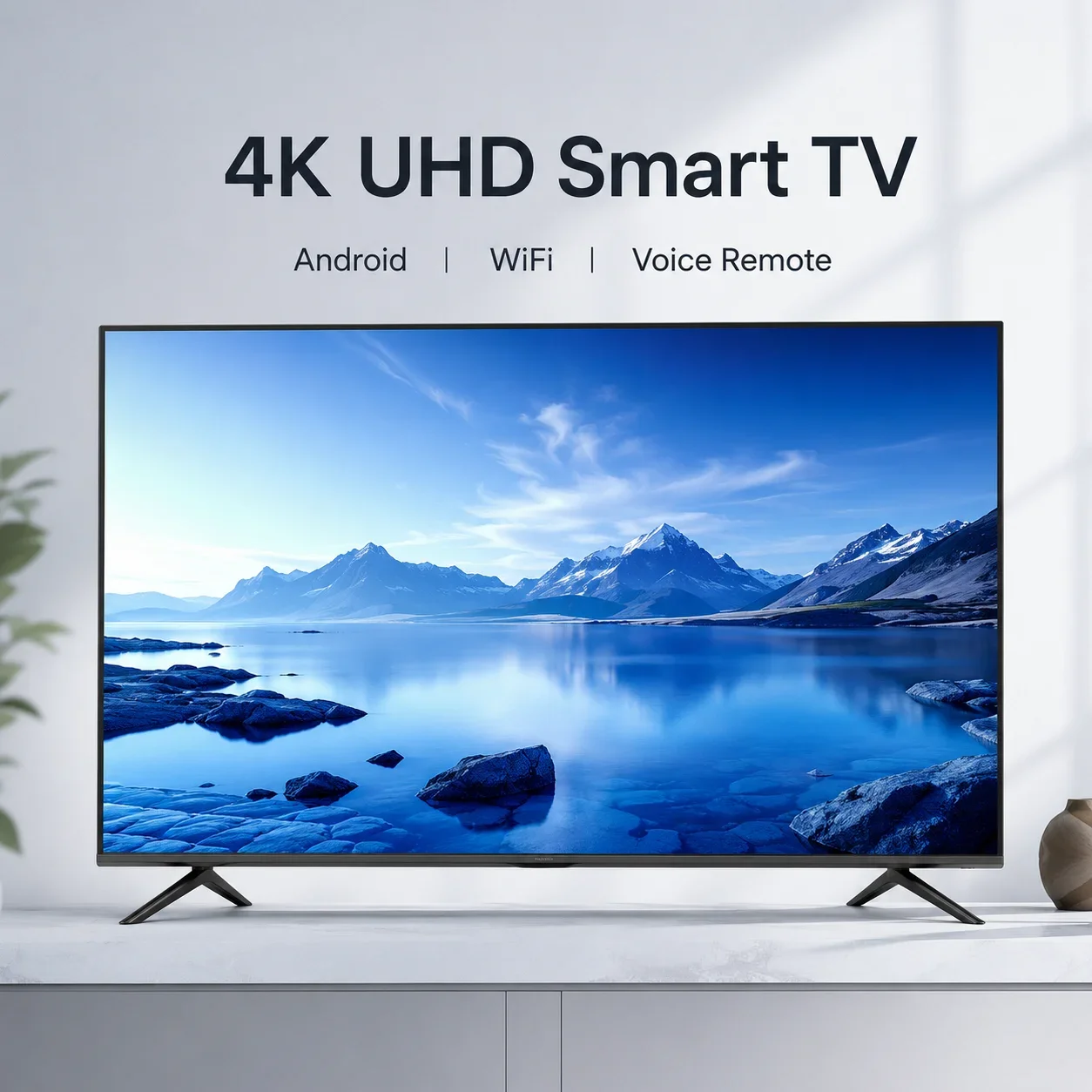 55 65 70 75 Inch 4K Android Smart TV UHD HDR WiFi Flat Screen Television Voice Remote Screen Casting Home Theater Hotel TV