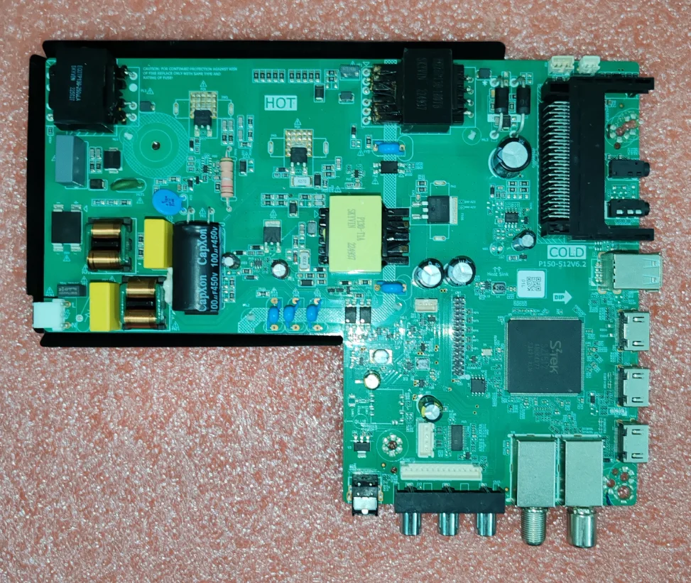 P150-512V6.2  LED three in one TV motherboard, tested well, physical photo for  120--140v 500ma  80w