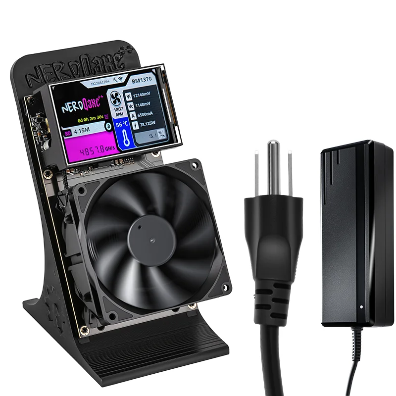 NerdQaxe++ 4.8T BTC Solo Miner BM1370 Chip Open Source SHA256 Krypto-Mining-Gerät, leistungsarmer, leiser Miner mit OLED-Kühlung