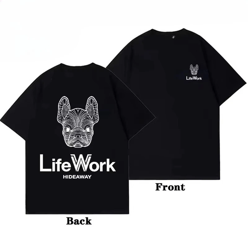 Hot Selling Retro Korean Dog Trend T-shirt for Men and Women All Season Outdoor Hip-hop Loose Outdoor Sports Short Sleeved Shirt