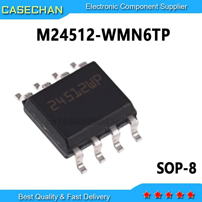 10PCS New and Original M24512-WMN6TP  SOP-8 24512WP