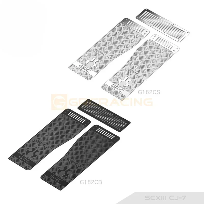 Hood Grille Stainless Steel Decorative Sheets for SCX10 III CJ-7 Upgrade Option Parts #G182CS/B