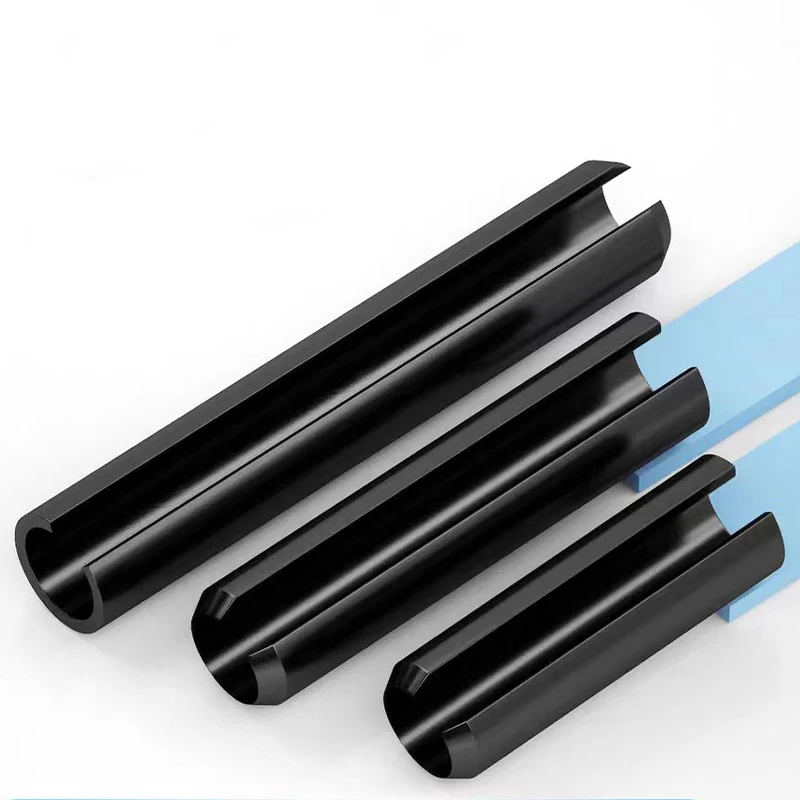 M10 M12 65Mn Steel Spring Pin Black Cylindrical Open Positioning Dowel Elastic Slotted Split Tension Pins Length 16/20/25-100mm