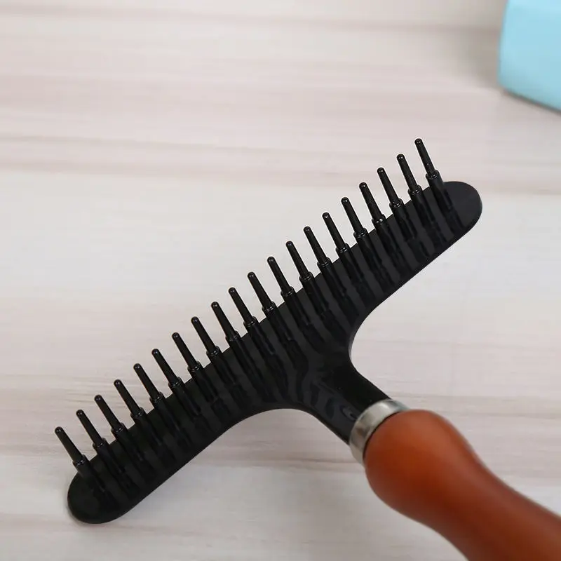 Haustier Lange Kurze Haare Holz Enthaarung Werkzeug Hund Haar Unterwolle Rechen Enthaarung Werkzeug Für Hunde Und Katzen Hundesalon Rechen – Detail 2
