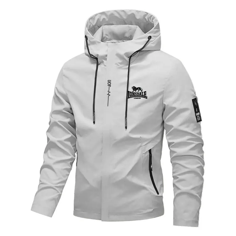 Men's Spring-Autumn Style: Printed design zipper hooded jacket, an outdoor waterproof and windproof hiking lightweight model