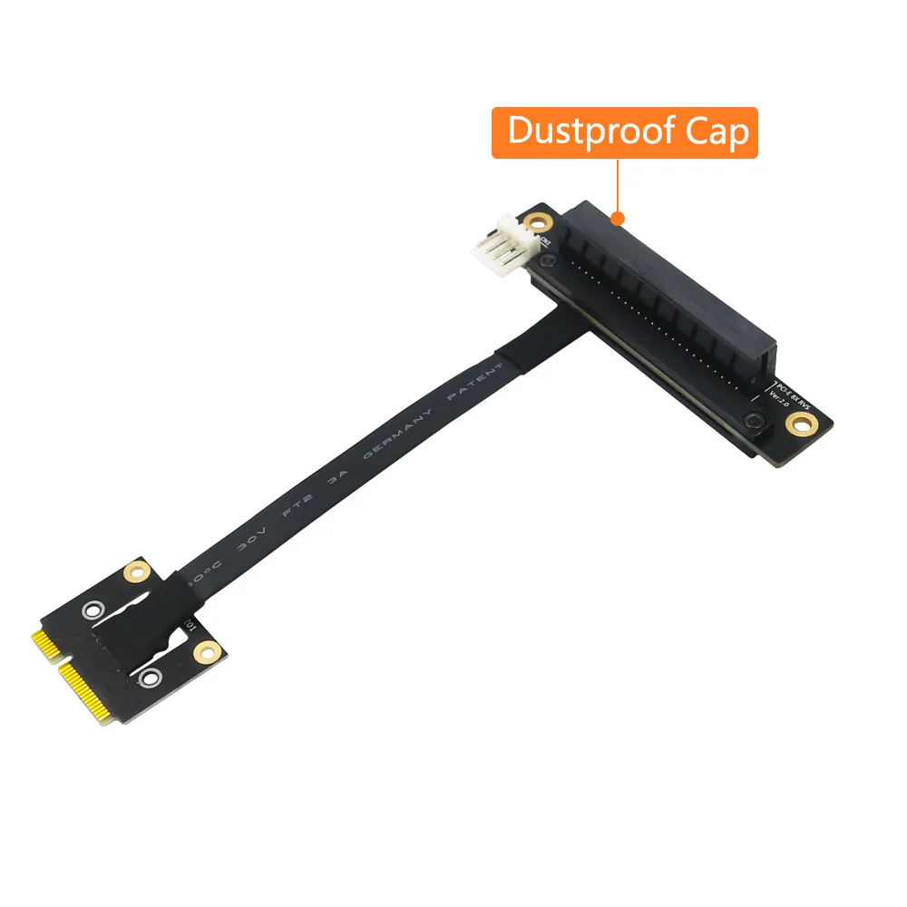 PCI-E Riser 270 Degree Mini PCIe To PCI-E 8X Adapter Cable Convert Cable Riser 4pin FDD Power Connector for PCIE Tester Extender