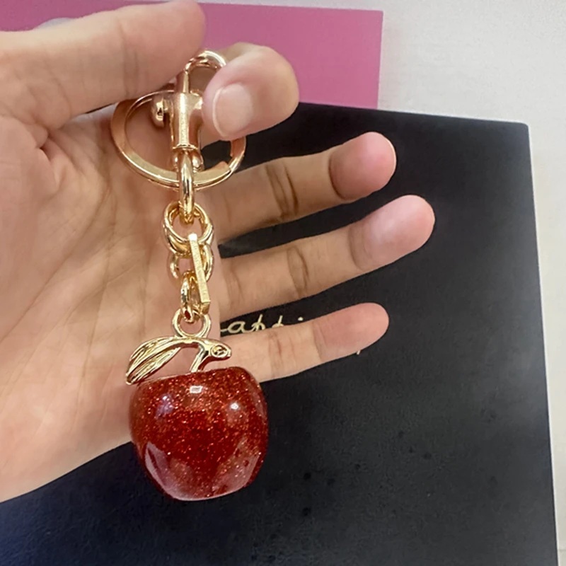 Para bolso de entrenador, bolso de hombro, colgante de cereza de cristal rojo, decoración, llavero exquisito, pieza de fijación