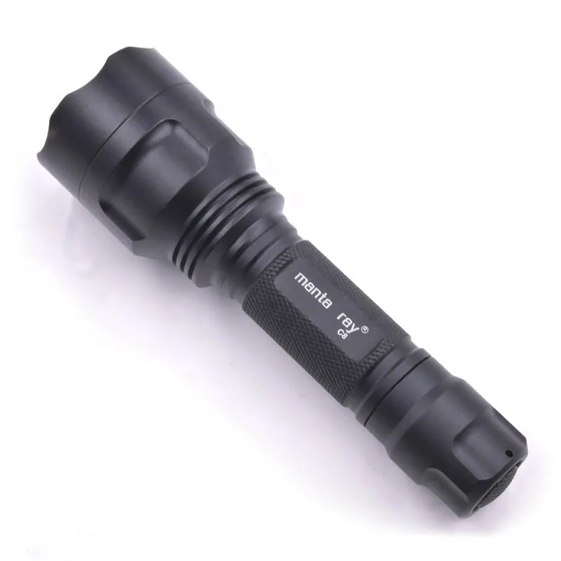2pcs MantaRay C8 CREE XP-L V5 1600LM LED 12W 5-Level White Light High Beam Rechargeable Outdoor Flashlight 18650 Battery