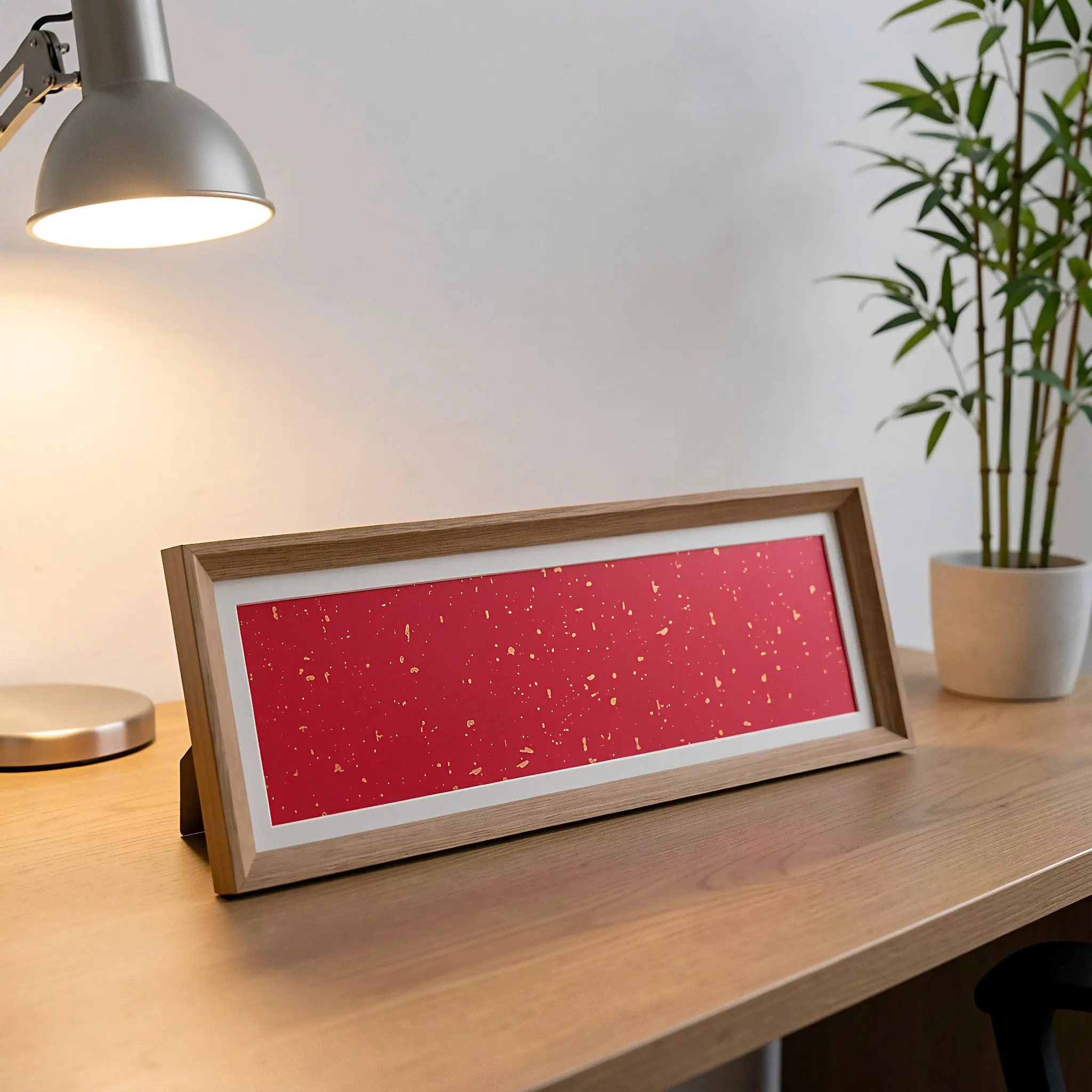 1Set Calligraphy Display Organizer Wood Photo Frame Blank Xuan Paper Holder Table Picture Frame Desktop Stand 16.6x5.9 Inch