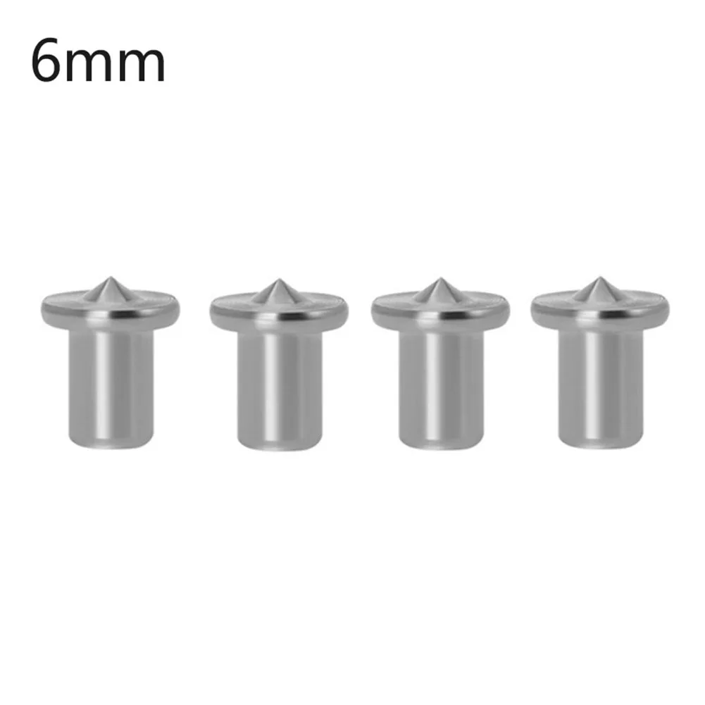 4pcs/set Silver Dowel Centre Point Pin Set 6/8/10/12mm Wood Timber Marker Hole Tenon Center Set For Positioning The Drill Holes