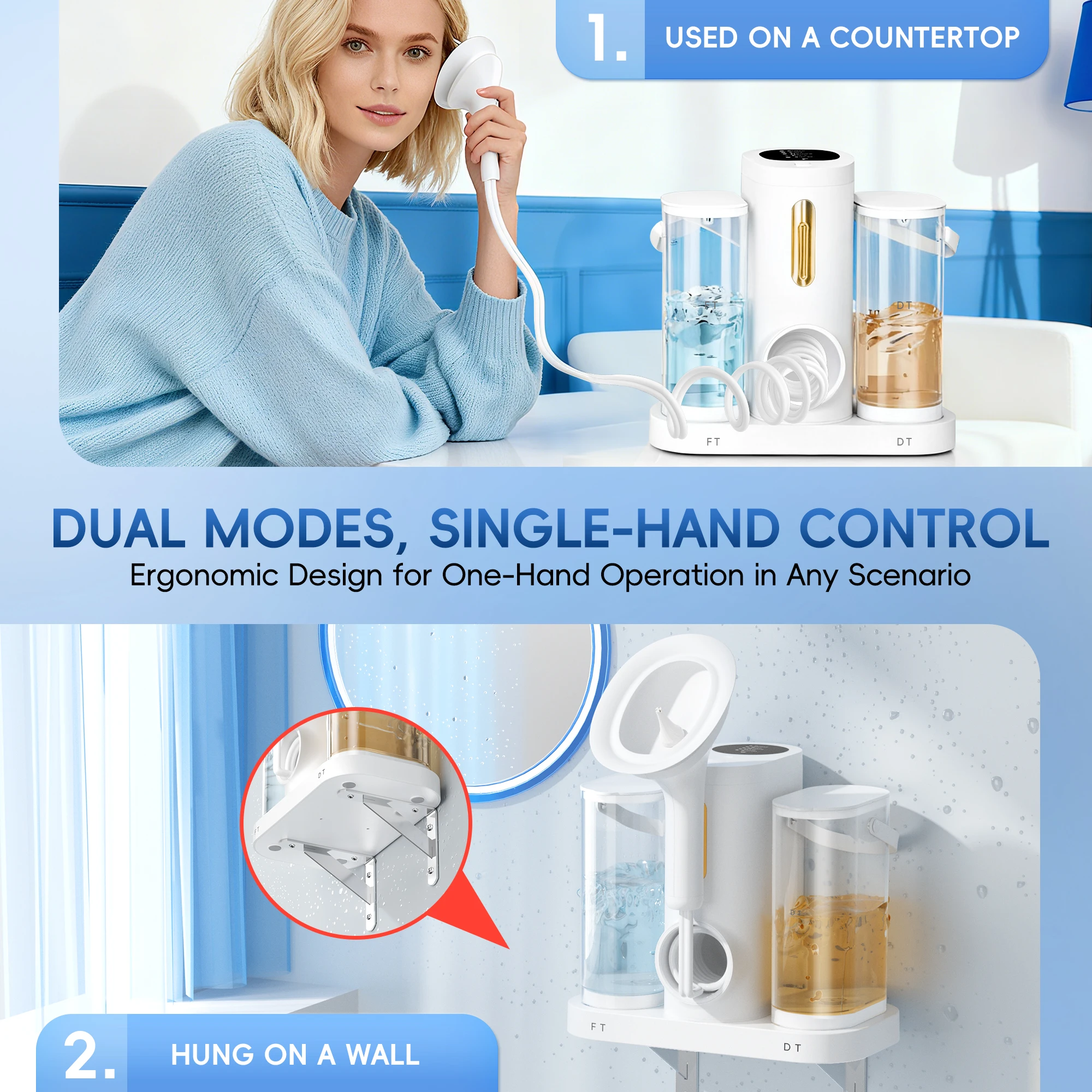 Water Powered Ear Cleaner, Electric Ear Wax Removal Kit with Sewage System and 4 Clean Mode, Safe and Effective Ear Flushing Kit