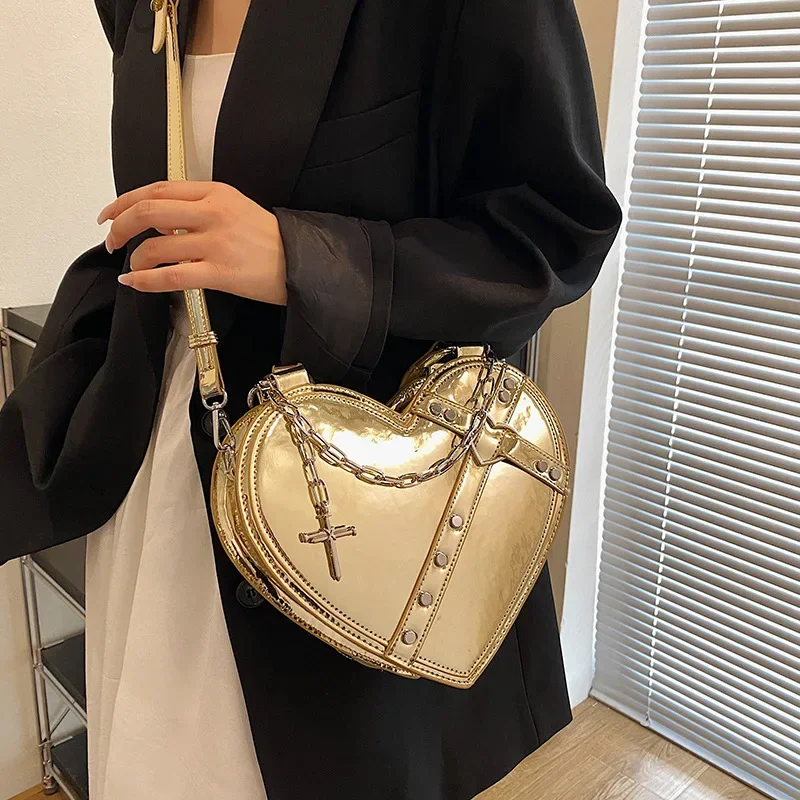 Bags 2023 bag women summer new 2023 forest bright shoulder bag ins slung love bag pu Valentine's Day gifts