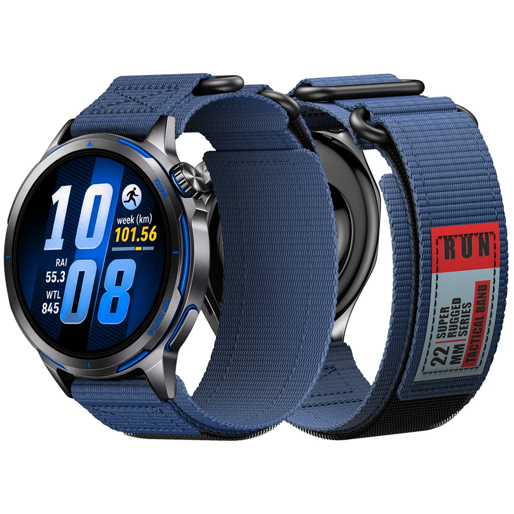 22mm Klettverschluss-Taktik-Nylonarmband für HUAWEI GT 6 5 Pro 4 46mm Sportarmband für HUAWEI WATCH GT Runner 2 / Ultimate 2