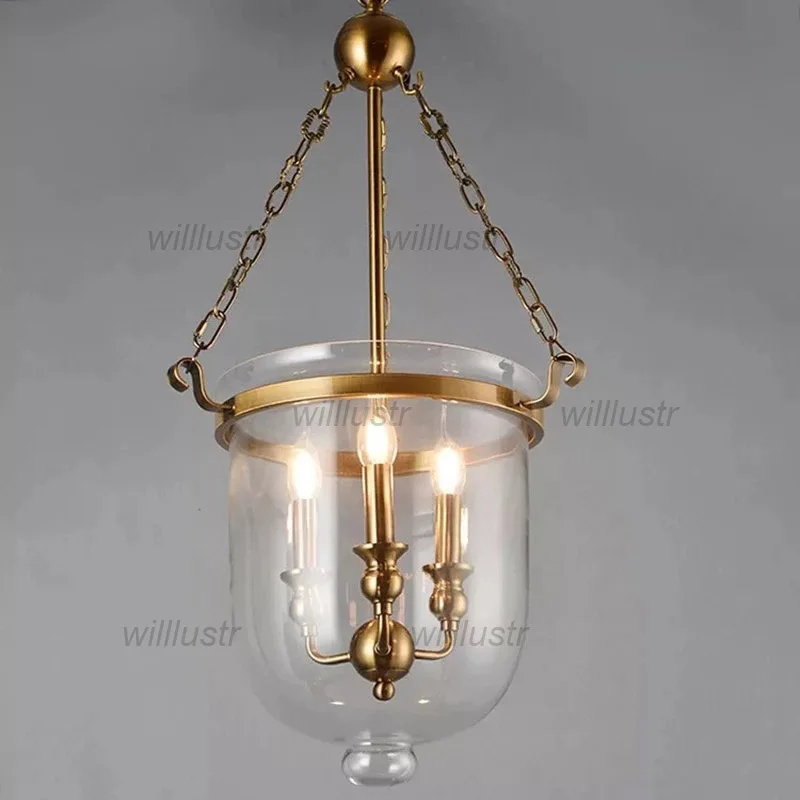 Glass Bucket Pendant Lamp Iron Candle Suspension Light Hotel Cafe Bar Mall Shop Industrial Hanging Ceiling Chandelier